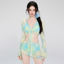 分体游泳衣女三件套显瘦遮肚ins风性感泡温泉保守2024新款游泳衣