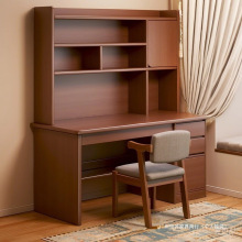 实木书桌书架一体初高中学生学习桌写字桌电脑桌卧室家用桌子成人
