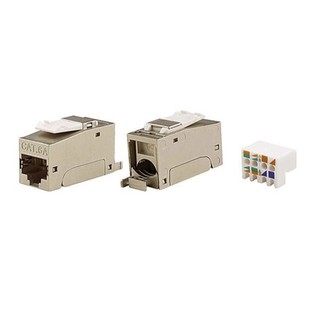 Shielded Straight-Through Cat6 Plug-In Docking Shielded Zinc Alloy Network Module