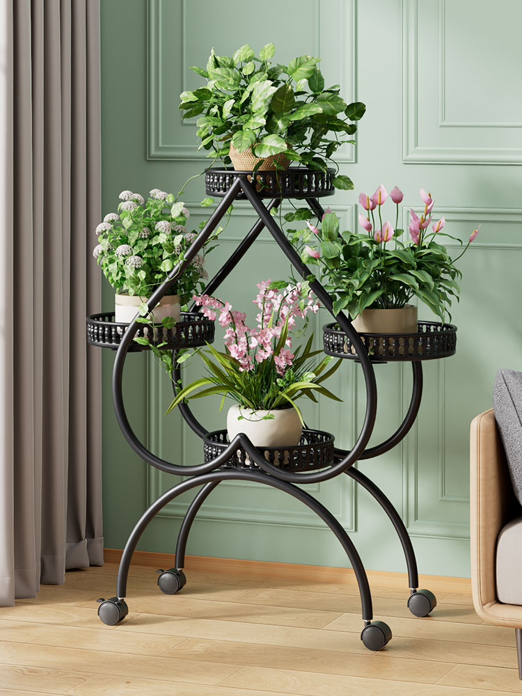 검정색 - 대담하고 두꺼워진 4개의 냄비 [무료 범용 바퀴]