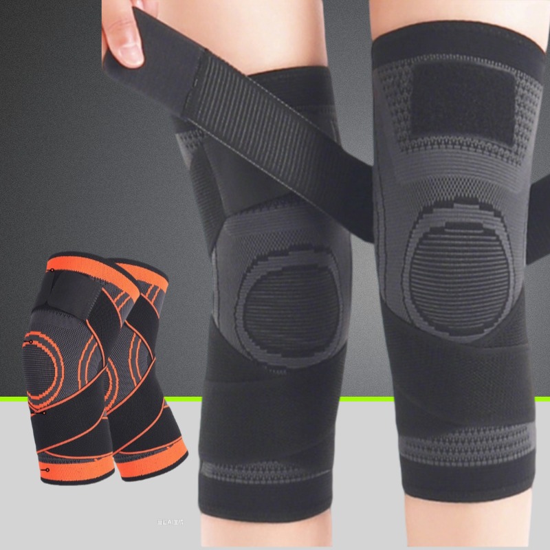 Correas deportivas, rodilleras de punto, rodilleras de compresión, rodilleras de correa disponibles para hombres y mujeres, rodilleras de baloncesto de compresión de absorción de impactos