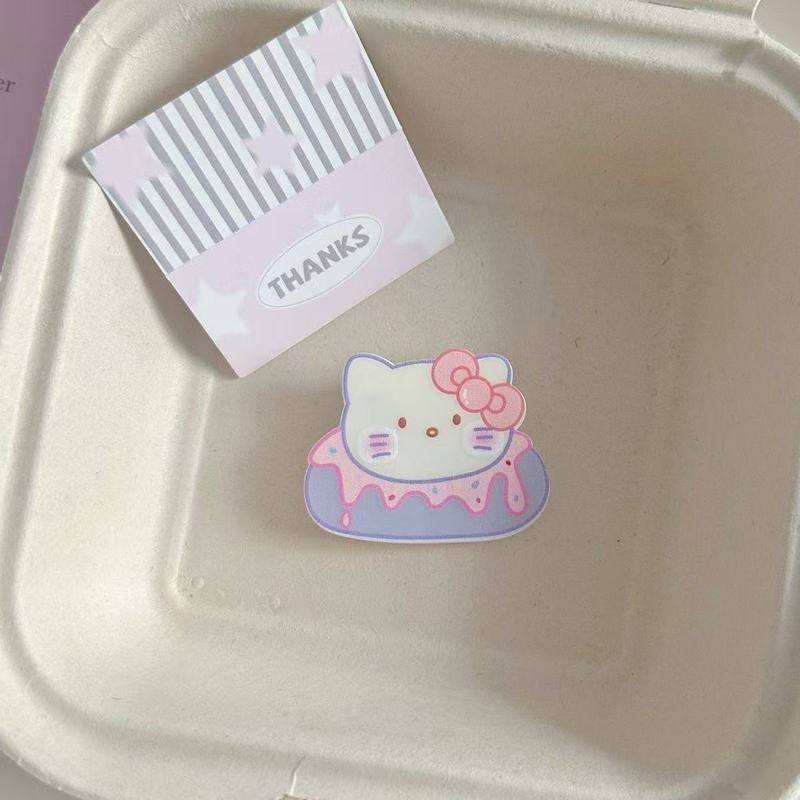 キラキラKT! 少女感猫両面つかみ高級感銀色蝶結びサメ挟み後頭部ヘアクリップ|undefined