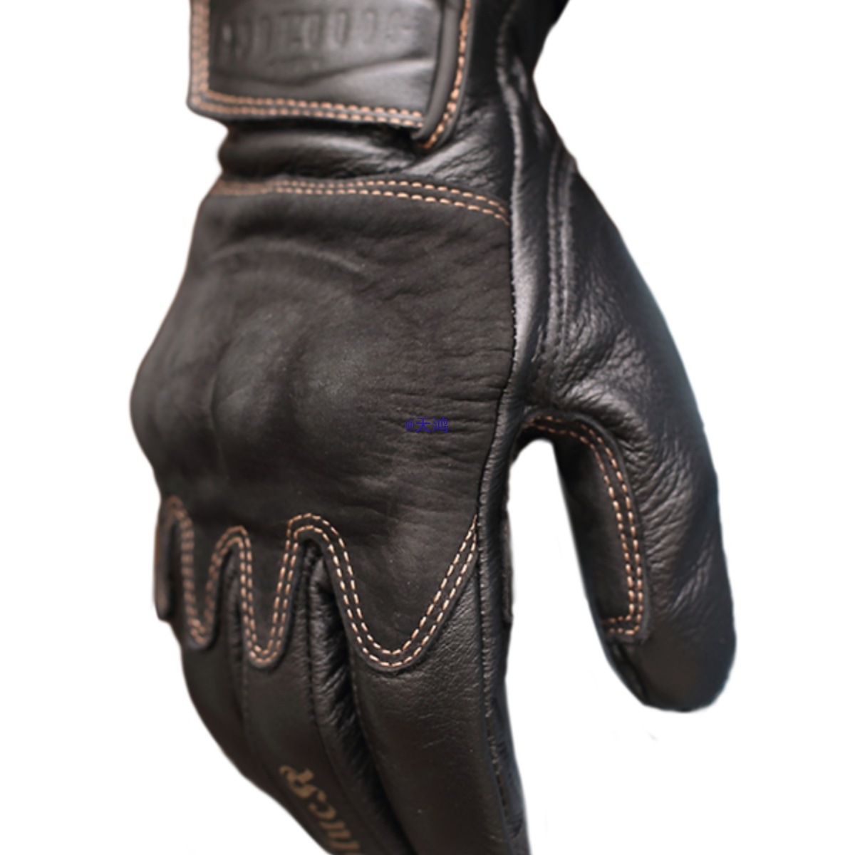 Retro leather gloves for men and women all-season, brown windproof equipment, fall protection 5