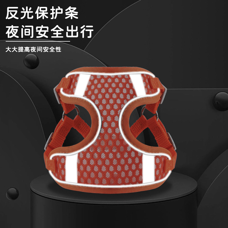 Mascota gato perro Correa chaleco estilo transpirable correa de pecho gato cuerda gato cadena anti-rotura