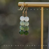 Earrings white jade, simple and elegant design, gradient