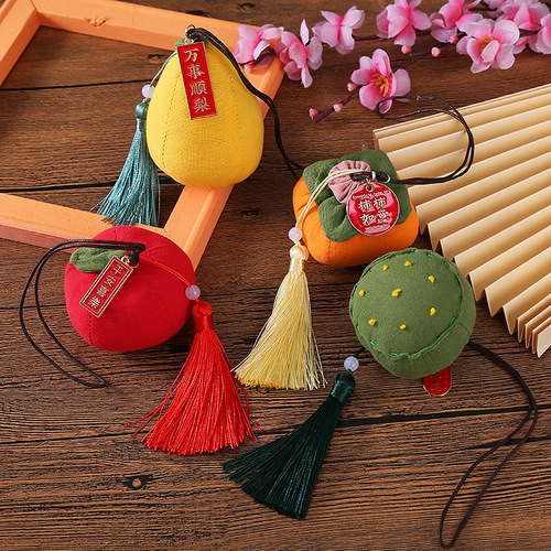 Gift boxed Dragon Boat Festival accessories wholesale fruit sachets persimmon mugwort sachets Yiwu small commodities handmade gifts