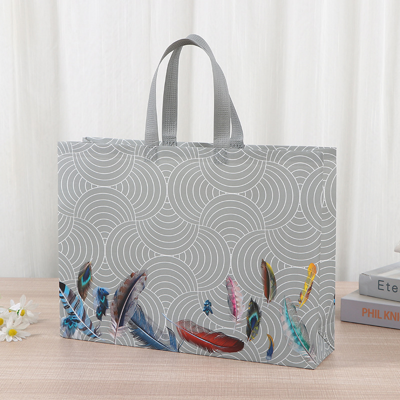 Bolso grueso de tela no tejida Bolso de compras de ropa no tejida para hombre Bolso de mano de regalo con impresión en color de película