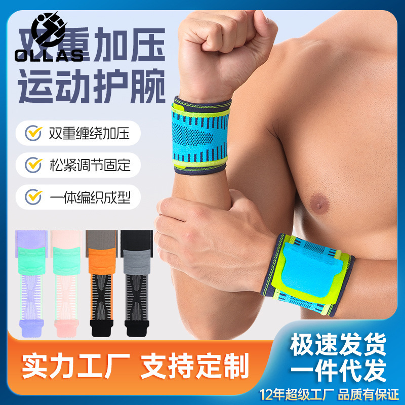 Sports Compression Wrist Brace for Tennis, Basketball, Cycling, Double Wrist Joint Support, Weightlifting, Fitness, and Wrist Immobilization Sports Compression Wrist Brace for Tennis, Basketball, Cycling, Double Wrist Joint Support, Weightlifting, Fitness, and Wrist Immobilization