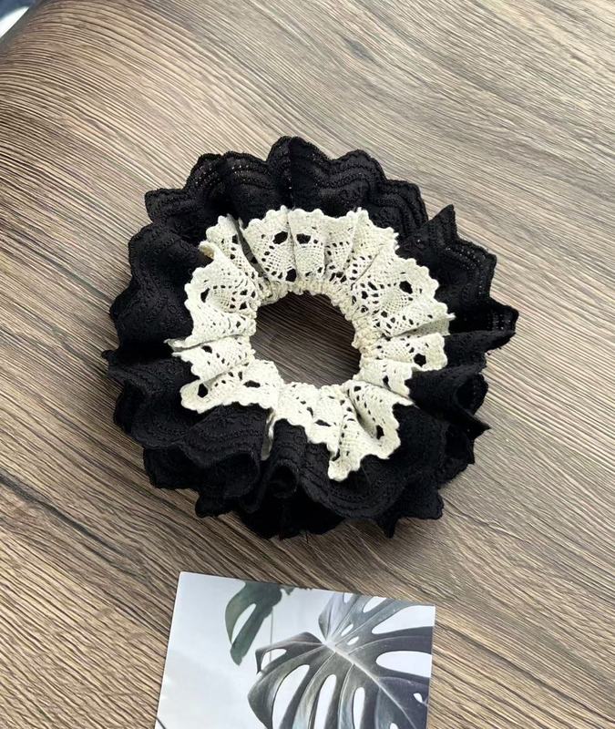 オリジナルの韓系多層重工レースの手作版ネットの赤い団子の紐にはレトロな髪紐が似合います。|undefined