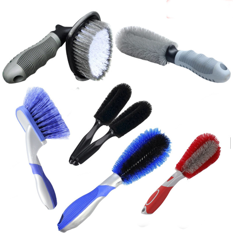 Car wash hub brush long handle tire brush hub cleaning tool car tire brush curved handle brush car wash brush
