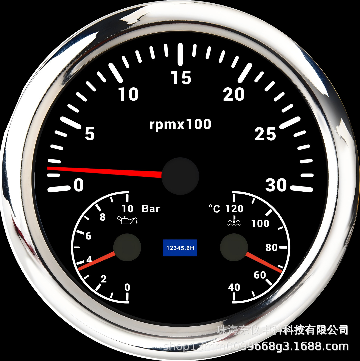 110mm Pointer Tachometer Engine Tachometer 0-3/4/6/7/8Krpm Combined Oil Pressure Gauge Water Temperature Gauge
