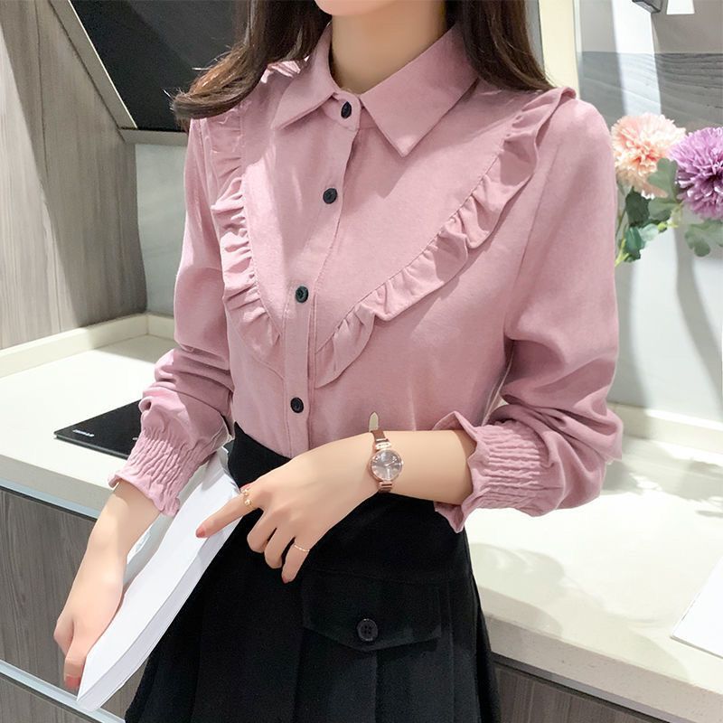 2025秋冬新款韩版灯芯绒长袖衬衫女洋气加厚衬衣|undefined