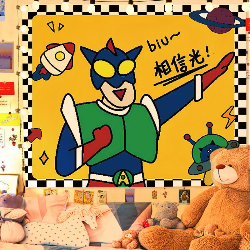 卡通蜡笔小新背景布挂布ins大号拍照可爱卡通墙布卧室宿舍改造布|undefined