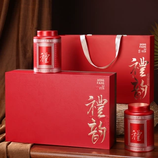 W大红袍乌龙茶叶高档端礼盒装送人礼新茶武夷浓香型岩茶小罐装茶