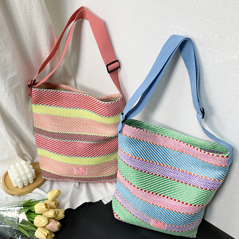 Unisex Medium Polyester Stripe Vintage Style Square Open Tote Bag display picture 20