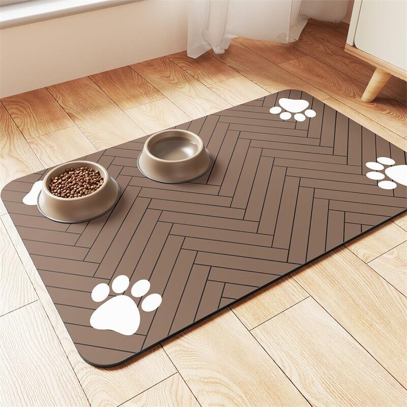 Alimentos para perros y gatos, almohadilla de barro de algas, almohadilla de alimentación a prueba de salpicaduras y humedad, absorción de agua, secado rápido, lavado y espesado
