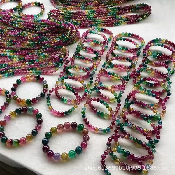 Heart Crystal Bracelet Amethyst Moonstone Green Ghost Garnet Tourmaline Aquamarine Strawberry Crystal Pink Crystal Purple Titanium