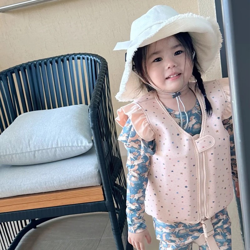 子供用インフレータブル浮力ベスト、女の赤ちゃん、初心者水泳浮力ベスト、ライフジャケット、男女兼用水泳補助具