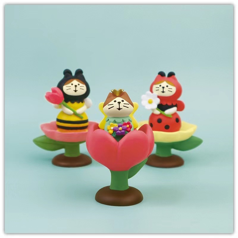 日本の猫デスクトップ装飾品 ZAKKA クリエイティブ漫画春の庭の装飾トレンディな DIY 樹脂工芸品装飾品|undefined