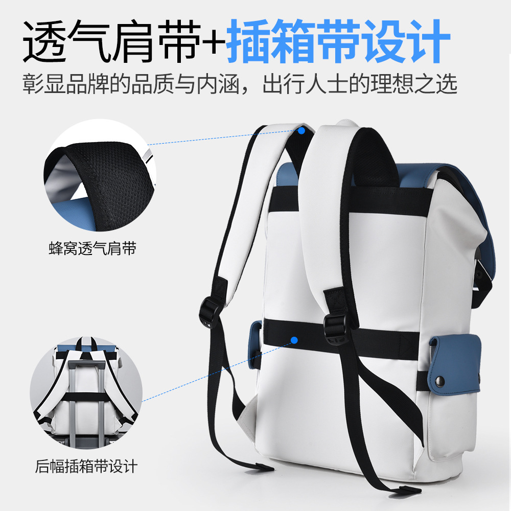 Nuevas mochilas de negocios transfronterizas, mochila de computadora, mochila de gran capacidad, herramientas de viaje, mochila de cuero PU