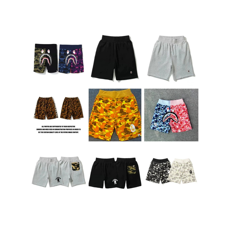 Cross-Border Wholesale Trendy Shark Solid Color Shorts Summer Thin Loose Printed Street Youth Couple Style Cross-Border Wholesale Trendy Shark Solid Color Shorts Summer Thin Loose Printed Street Youth Couple Style