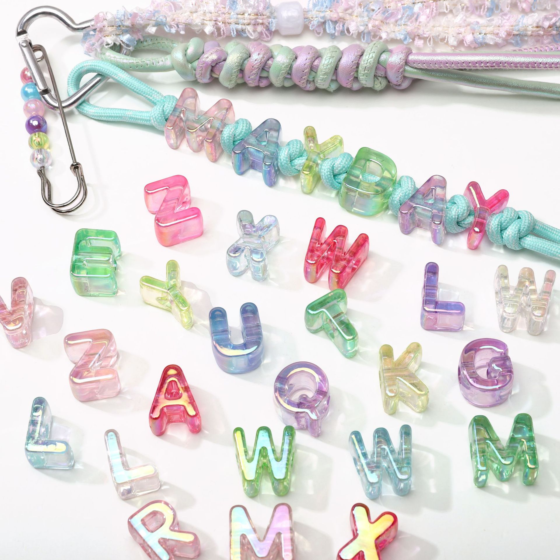 Acrylic bracelet with letters handmade