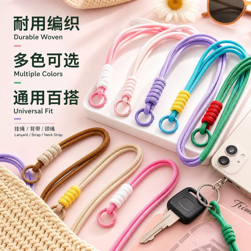 Mobile Phone Lanyard, Backpack Strap, Durable Long Neck Strap, Solid Color Woven Side Strap, Universal Key Chain, Gift Mobile Phone Lanyard, Backpack Strap, Durable Long Neck Strap, Solid Color Woven Side Strap, Universal Key Chain, Gift