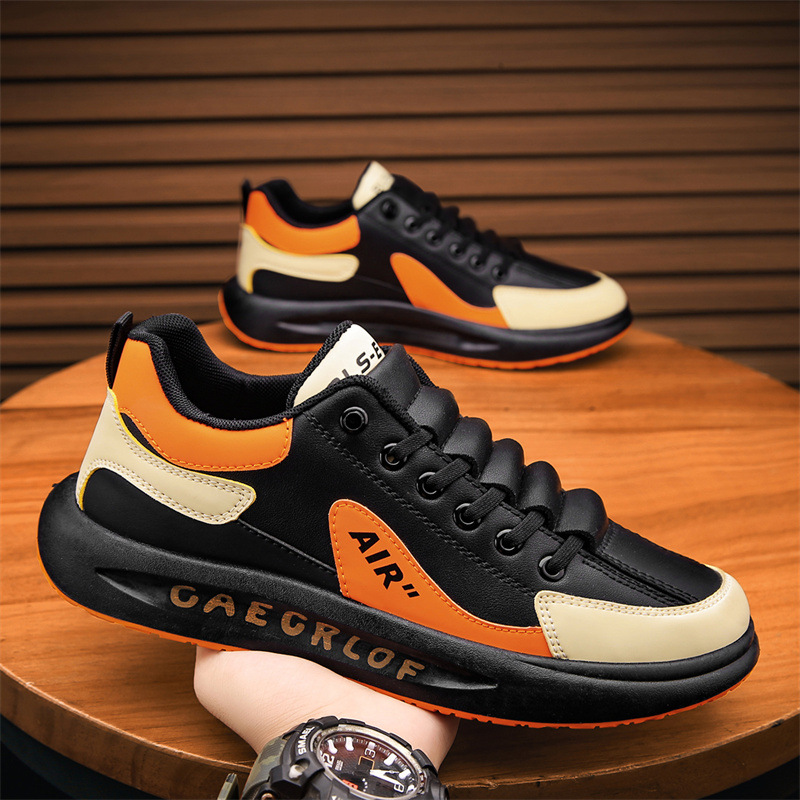 Hombres de primavera nueva slip-on casual color a juego versátil argan zapatilla de deporte de fondo grueso resistente al desgaste antideslizante estudiante zapatos