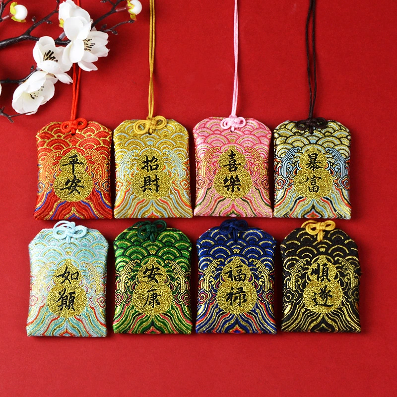 Китайский морской скальный благословляющий мешочек-амулет на шею оптом, пустой мешочек для благословения мира