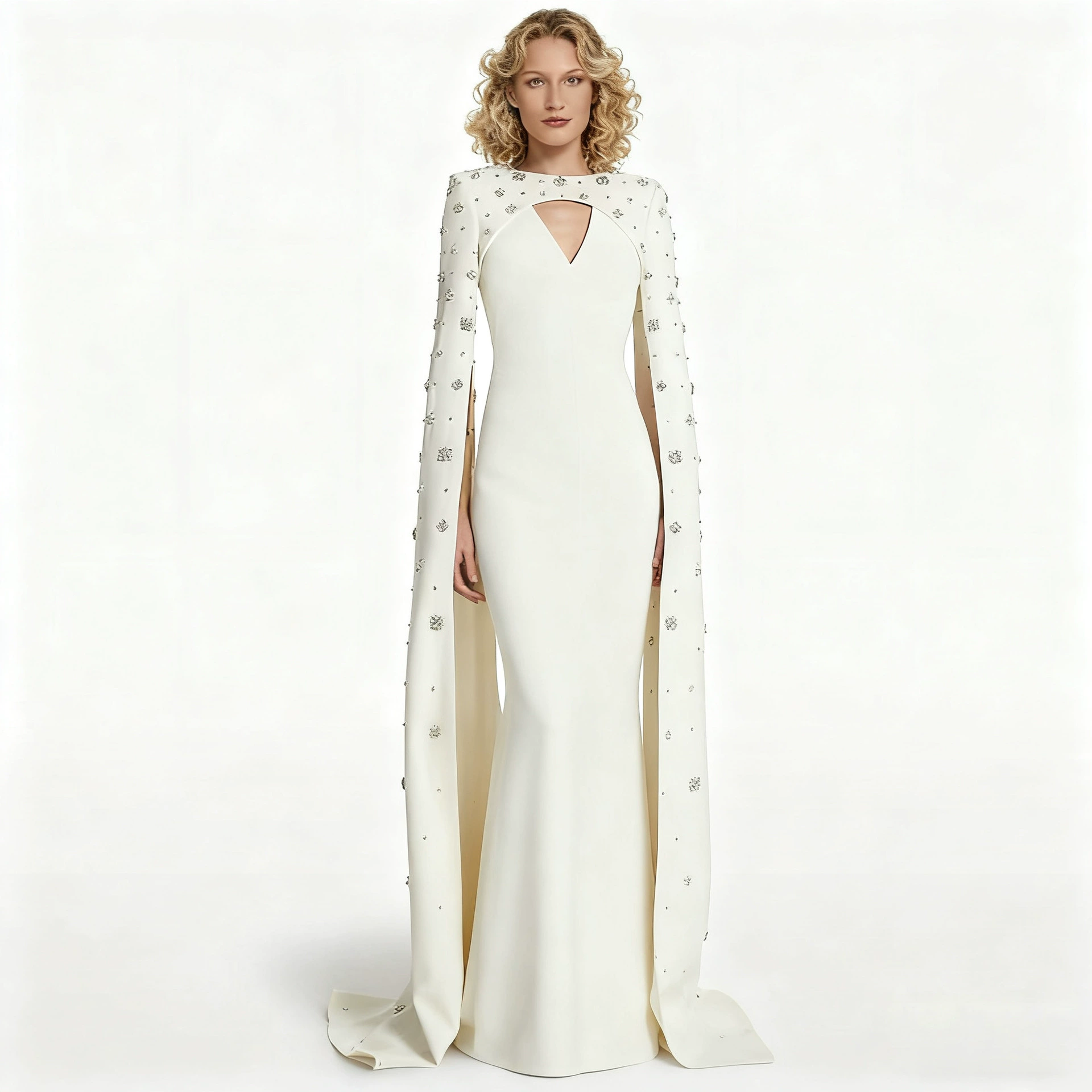 Качество пятно длинная юбка вечернее платье 2025 новая звездная серия тяжелая промышленная бисера с бриллиантовыми рукавами длинное платье