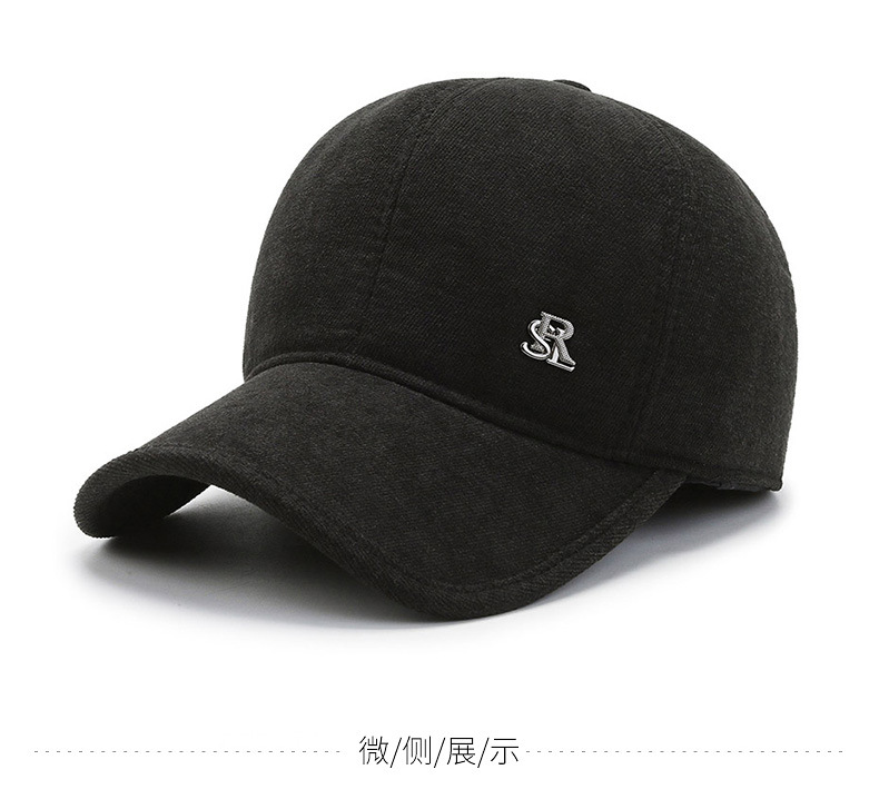 Trendy Men's Woolen Baseball Cap With Ear Flaps And Plush Lining_voghion.com