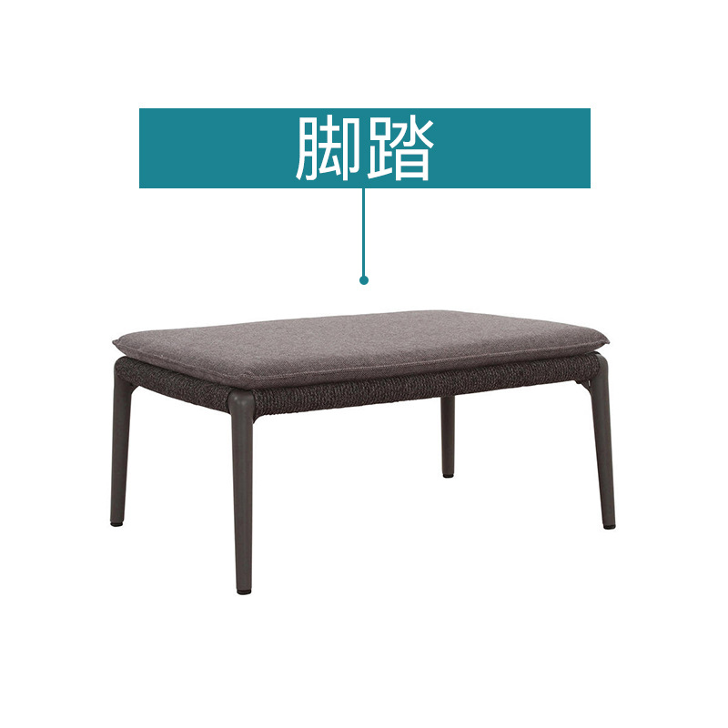 Sofá nórdico de exterior para patio, terraza, balcón, villa, casa de huéspedes, protección solar, silla de ratán tejida con cuerda, muebles de ratán, mobiliario suave.