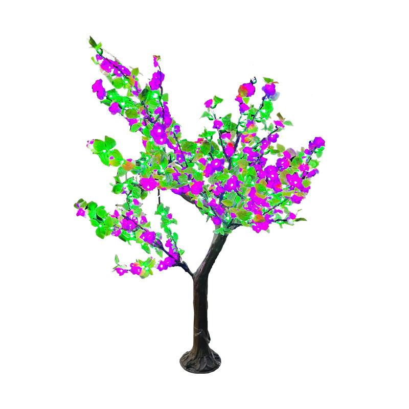 Al aire libre led luminoso árbol lámpara simulación parque cerezo flor melocotón flor a prueba de humedad jardín decoración paisaje árbol lámpara decoración al por mayor