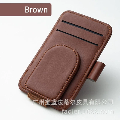 Round Eyeglass Clip, Multifunctional – Car Glasses Clip/Bill Clip - brown-cardboard-eyeglass-holder