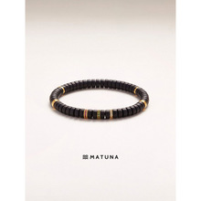 M80阑夜matuna 沉水乌木直切药片手串男女串珠手链黑木质文玩佛珠