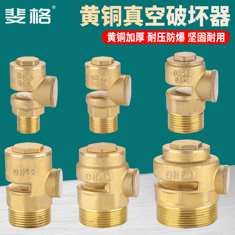 全铜真空破坏器DN15 20 25 32自来水吸气50管道负压阀门40破坏阀