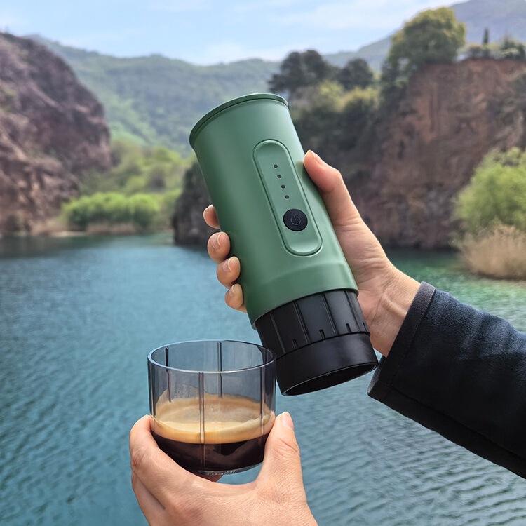 Portable Handheld Car Coffee Machine for Outdoor Camping, Electric Small Household Fully Automatic Powder Capsule Espresso Machine