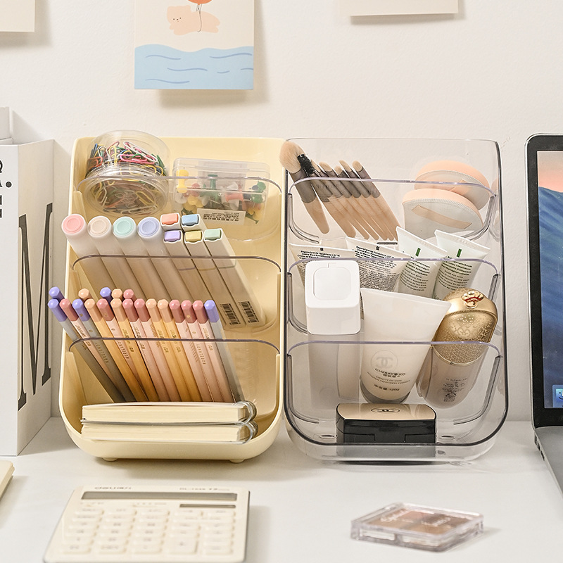 Desktop Student Pen Container Storage Box High Color Value Bathroom Dressing Table Storage Rack Multifunctional Office Stationery Storage Box