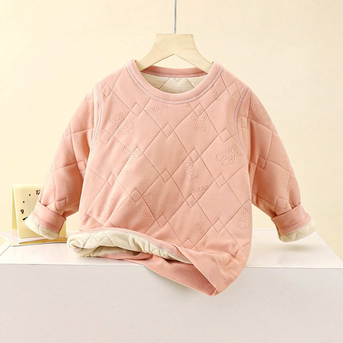 Uniformes escolares artefactos infantiles ropa interior cálida set de terciopelo grueso chaqueta de otoño para niños pantalones de otoño chaqueta cálida de niñas otoño invierno