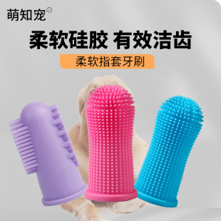 Amazon explosions silicone pet toothbrush factory in stock wholesale dog cat finger brush set