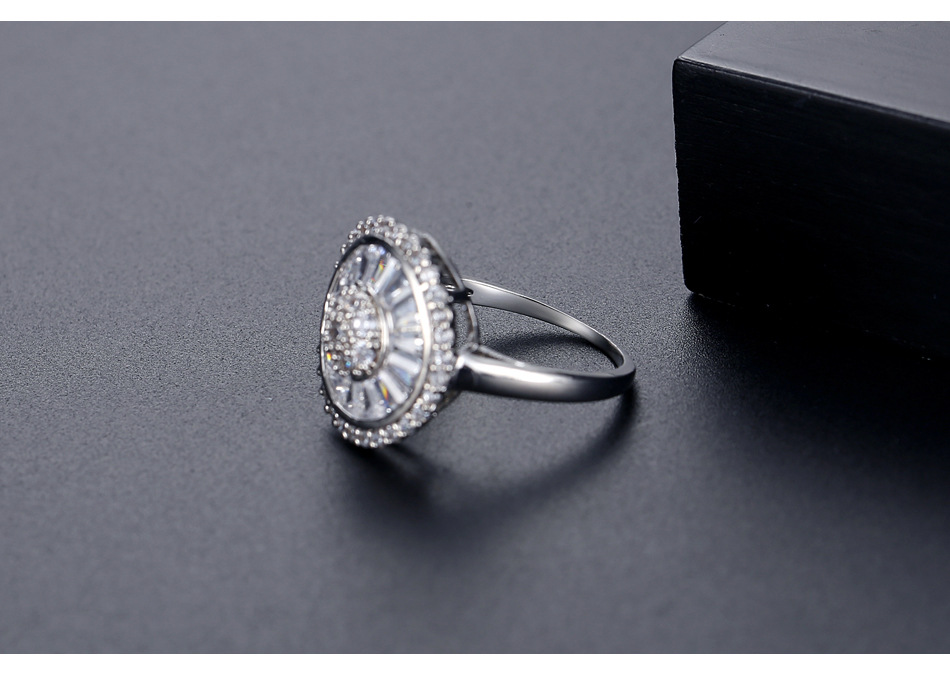 Fashion Simple Style Geometric Copper Plating Diamond Zircon Rings