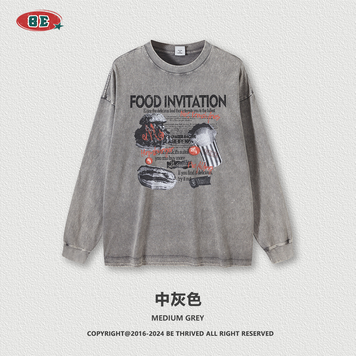 Be customizado| 2025 otoño y invierno marcas de moda estadounidenses digitales de impresión directa de inyección de manga larga camiseta de comercio exterior personalizada transfronteriza