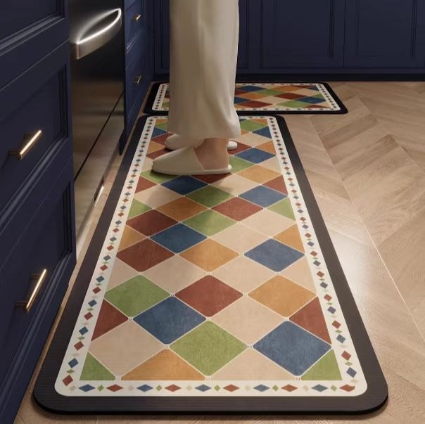 モダンでシンプルなキッチンフロアマット、家庭用吸水性と耐油性のレストランカーペット、滑り止め、お手入れが簡単な珪藻泥フットマット卸売|undefined