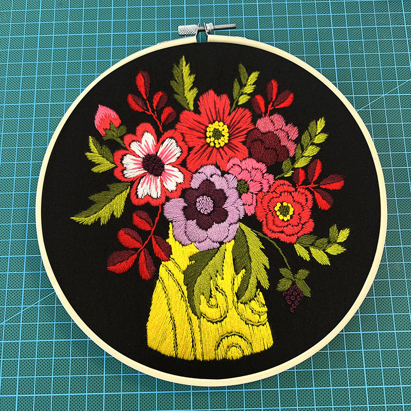 ♤ Paquete de material de bordado artesanal al por mayor, flores y plantas, bordado sin perforaciones, pintura colgante, bordado Lu, transfronterizo, Amazon inglés