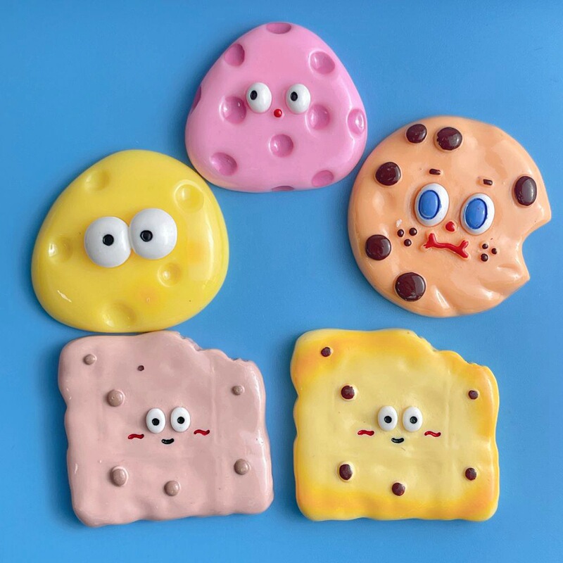 流行食游焙煎クッキー樹脂部品クリームゴムdiyかわいい表情携帯ケース冷蔵庫に靴ボタンを貼る|undefined
