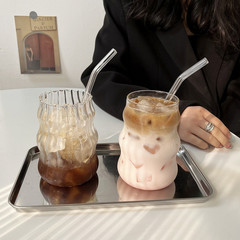 ぽっちゃり波状雲コーヒー高ホウ素ガラスカップイン家庭用女の子高見え飲料冷水ミルクティーカップ
