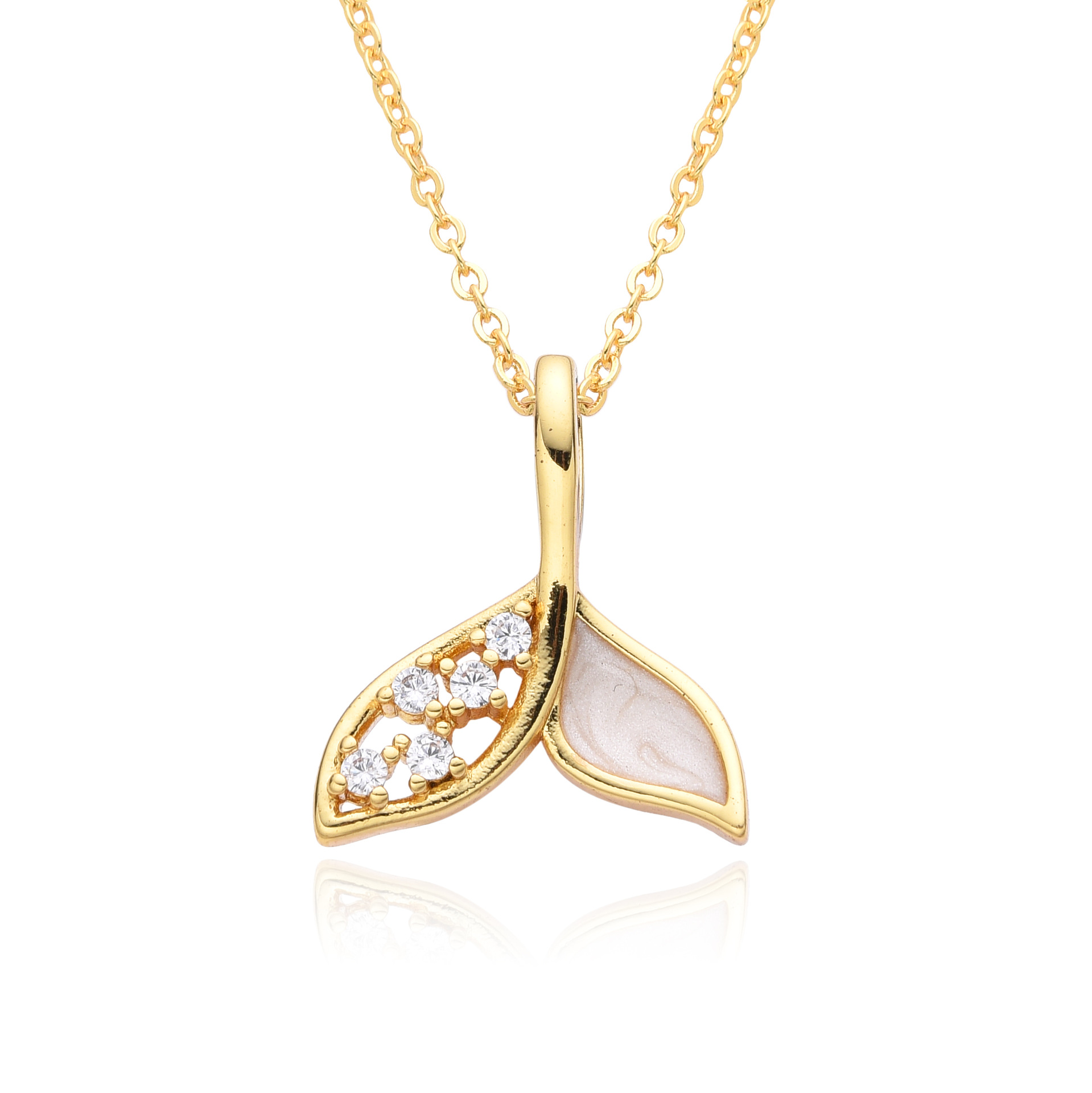 Copper Chain Material 1 Piece Quantity Daily, Date, Tea Party Occasion Mermaid Fish Fish Tail Copper Simple Style Classic Style Korean Style Copper Pendant Necklace Necklace