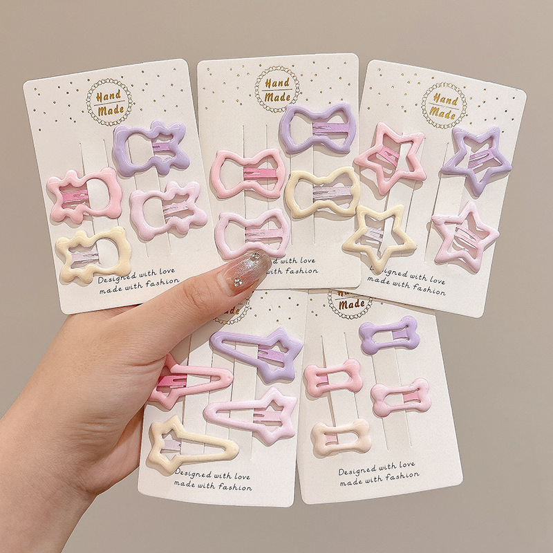 2024 nuevo clip BB de color lindo clip de cabello de boca de pato chica lateral clip de frange para niños tocado tarjeta de cabello rotura