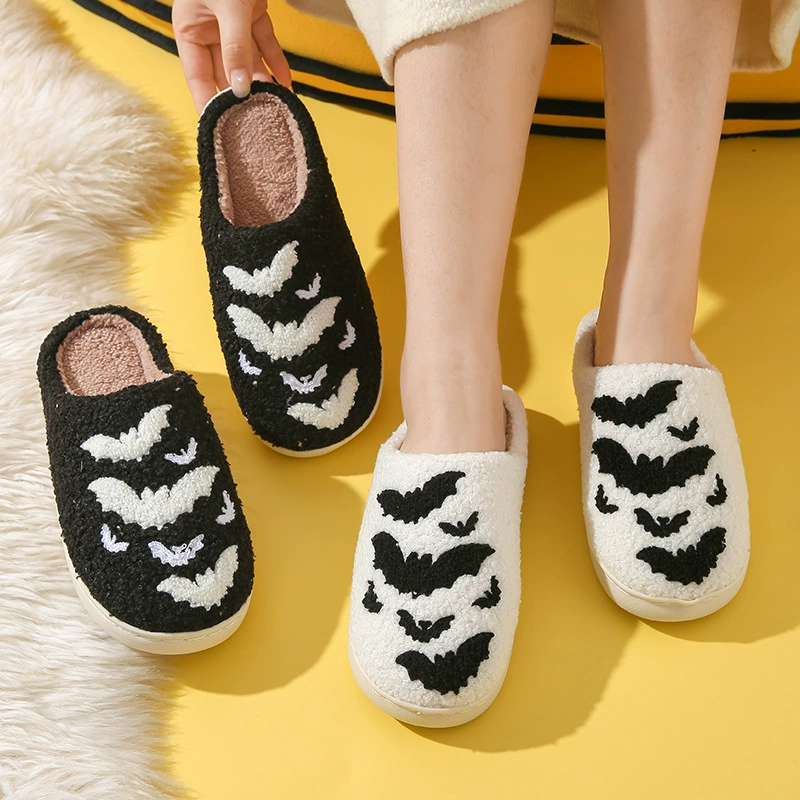 Карнавальные тёплые домашние(slippers) для мужчин и женщин любимый дом, хэллоуин, с вышивкой