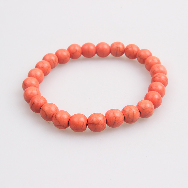 최적화된 청록색 오렌지 레드 팔찌 8mm, 약 25개, 16g